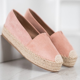 SHELOVET Espadrilky na platformě růžový 2