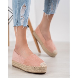 SHELOVET Espadrilky na platformě růžový 5