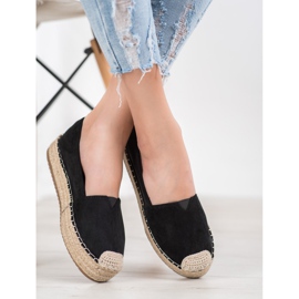 SHELOVET Espadrilky na platformě černá 1