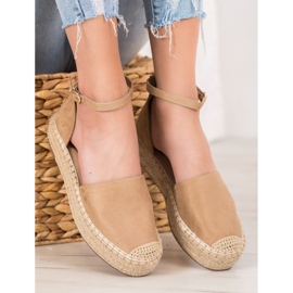 SHELOVET Espadrilky se sponou hnědý 2 SHELOVET Espadrilky se sponou hnědý 2