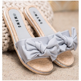 SHELOVET Stylové šedé pantofle šedá 1