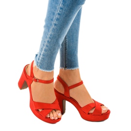 Červené sandály na sloupku JC15017 1 Červené sandály na sloupku JC15017 1