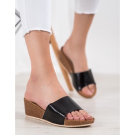 Small Swan Papuče z ekologické kůže černý 1