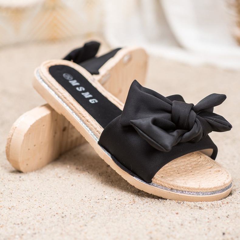 SHELOVET Stylové černé pantofle černá 1