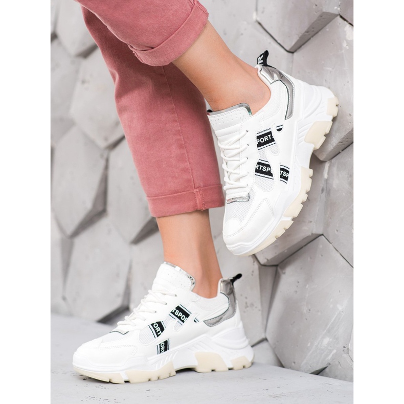 SHELOVET Bílé sportovní tenisky bílý 1