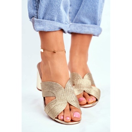 S.Barski Dámské pantofle na podpatku Zlatý host 2