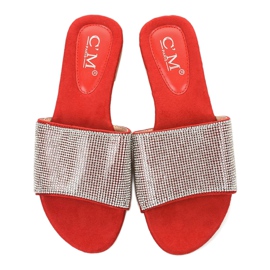 Červené pantofle se kubickým zirkonem 839-761 šedá 4