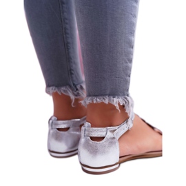 Dámské sandály na plochém podpatku Silver Nicole 2403 Melbourne šedá 3