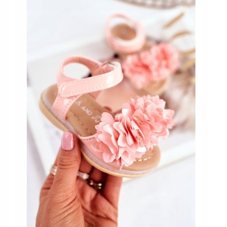 FRROCK Dětské sandály se suchým zipem zářící růžovou Milenou růžový 2