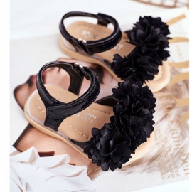 FRROCK Dětské sandály se suchým zipem zářící černou Milenou černá 1