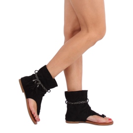 SEA Dámské sandály žabky se stopkou černé SL1011 Madrit černá 3