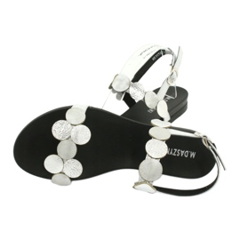 M.Daszyński Stříbrné sandály Daszyński MR1958-1 s kruhy stříbrný 3