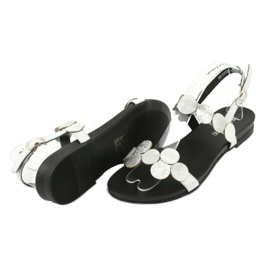 M.Daszyński Stříbrné sandály Daszyński MR1958-1 s kruhy stříbrný 2