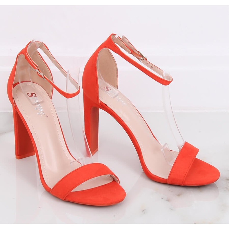 Oranžové sandály na vysokém podpatku NF-37P Orange vícebarevný oranžový 2 Oranžové sandály na vysokém podpatku NF-37P Orange vícebarevný oranžový 2