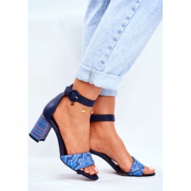Dámské sandály Maciejka Leather Navy Blue 04235-17 / 00-5 námořnická modř modrý 2