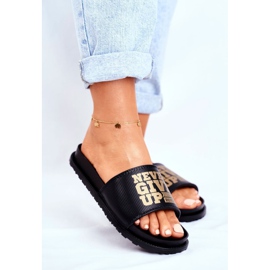 ADY Dámské pantofle Never Give Up2 Gold Black černá 1