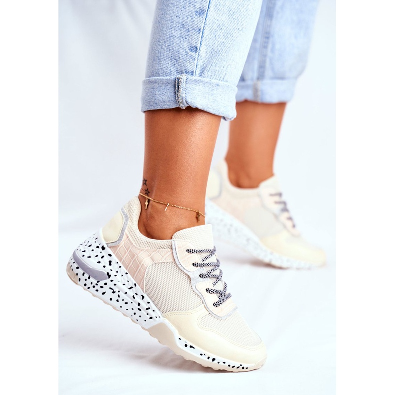 Dámské sportovní boty skryté klín béžové pinky béžový 2 Dámské sportovní boty skryté klín béžové pinky béžový 2