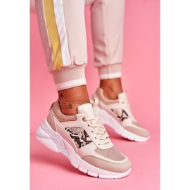 Dámské sportovní boty béžové třpytky Lisabon béžový 1