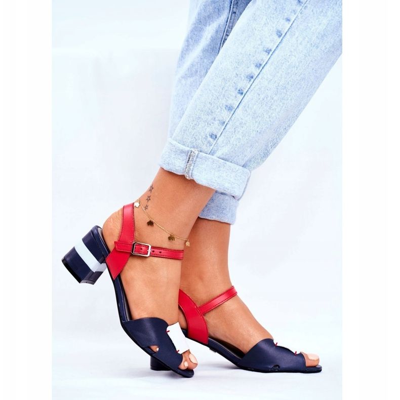 Dámské sandály Maciejka Leather Navy Blue 04120-17 / 00-5 námořnická modrá 1