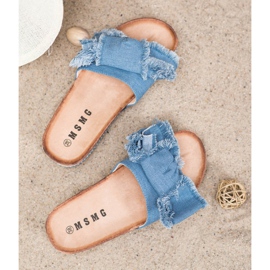 SHELOVET Textilní pantofle modrý 1 SHELOVET Textilní pantofle modrý 1