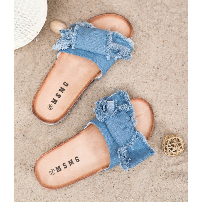 SHELOVET Textilní pantofle modrý 1