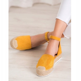 SHELOVET Prolamované espadrilky žluť 1