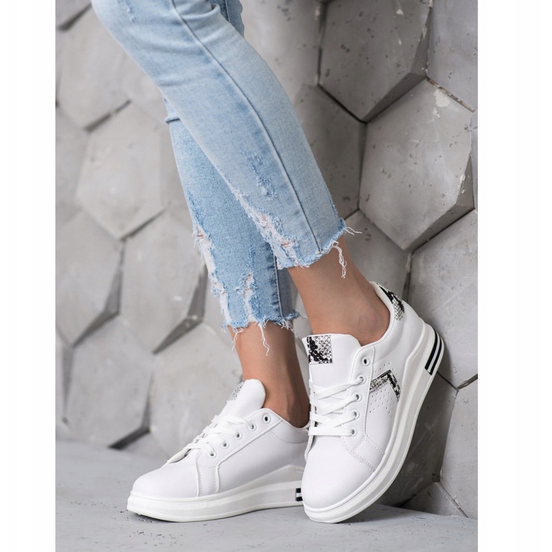 SHELOVET Sportovní obuv z eko kůže bílý 2