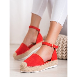 SHELOVET Prolamované espadrilky červený 1