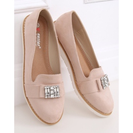 Pastelové semišové béžové mokasíny T245 béžové béžový 1