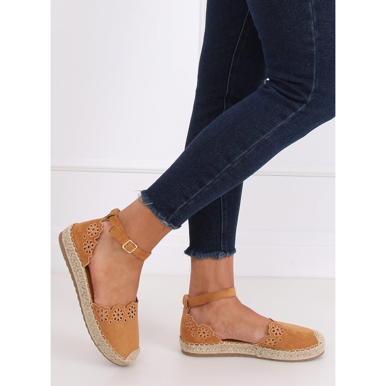 Espadrilky prolamované velbloud JH119 Camel hnědý 2