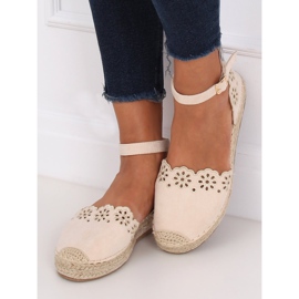 Béžové prolamované espadrilky JH119 Béžové béžový 1