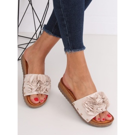 Dámské béžové pantofle F191 Béžové béžový 2