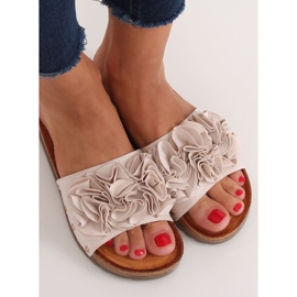 Dámské béžové pantofle F191 Béžové béžový 1