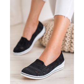 SHELOVET Prolamované baleríny černá 1