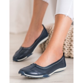 M.Daszyński Sportovní kožená balerína modrý 2