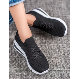 SHELOVET Textilní černé tenisky černý 1