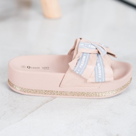 Queen Vivi Béžové módní pantofle béžový 2