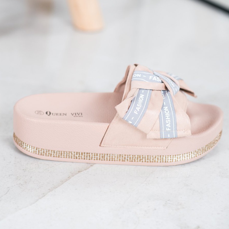 Queen Vivi Béžové módní pantofle béžový 2