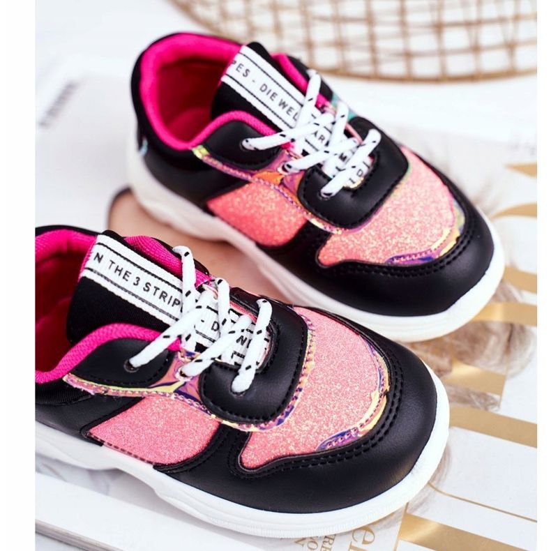 FRROCK Černá dětská sportovní obuv Matylda s třpytkami vícebarevný 1