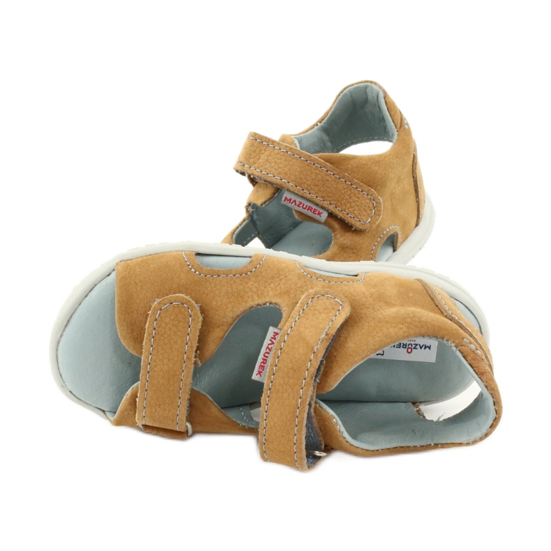 Sandály na suchý zip Mazurek 314 camel vícebarevný žluť 4