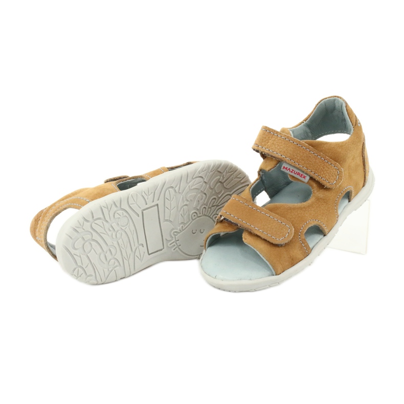 Sandály na suchý zip Mazurek 314 camel vícebarevný žluť 3
