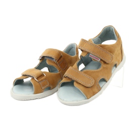 Sandály na suchý zip Mazurek 314 camel vícebarevný žluť 2