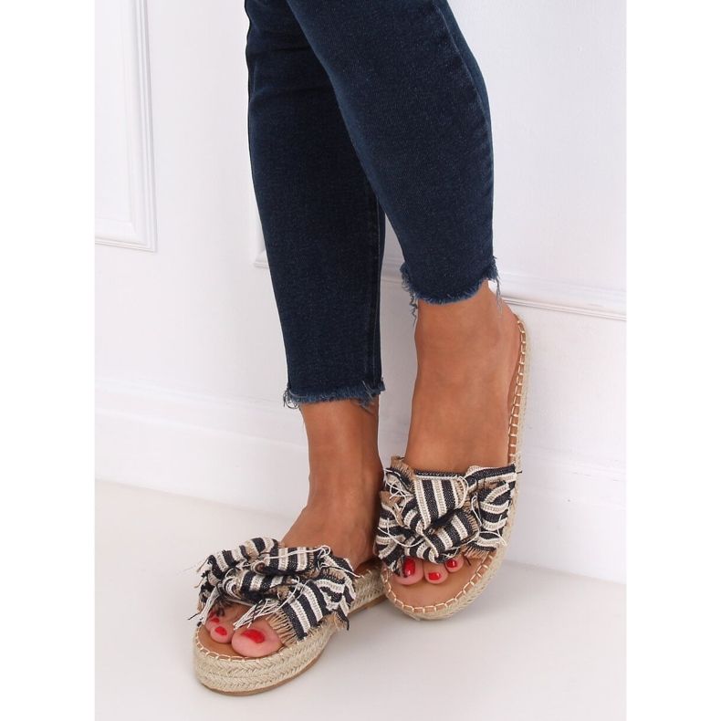 Pantofle espadrilky JH81P Navy bílý černý 1