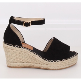 Černé espadrilky na klíncích, černé TU147 černé černý 2