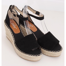 Černé espadrilky na klíncích, černé TU147 černé černý 1