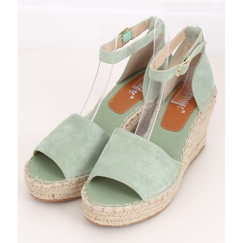 Espadrilky na klíncích máty TU147 zelené zelený 1