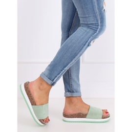 Dámské akvamarínové pantofle CK184P Zelené zelená 2