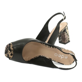 Edeo Dámské černé / zvířecí sandály 3499A-1193 černá 4
