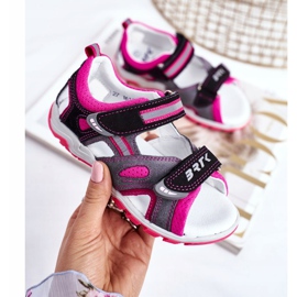 Bartek S.A. Dětské sandály pro dívky Profylaktický Bartek T-16176-7 / 77G černá růžový šedá 2