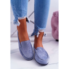 Dámské mokasíny Sergio Leone semiš Světle modrá s kulatým výstřihem modrý 2